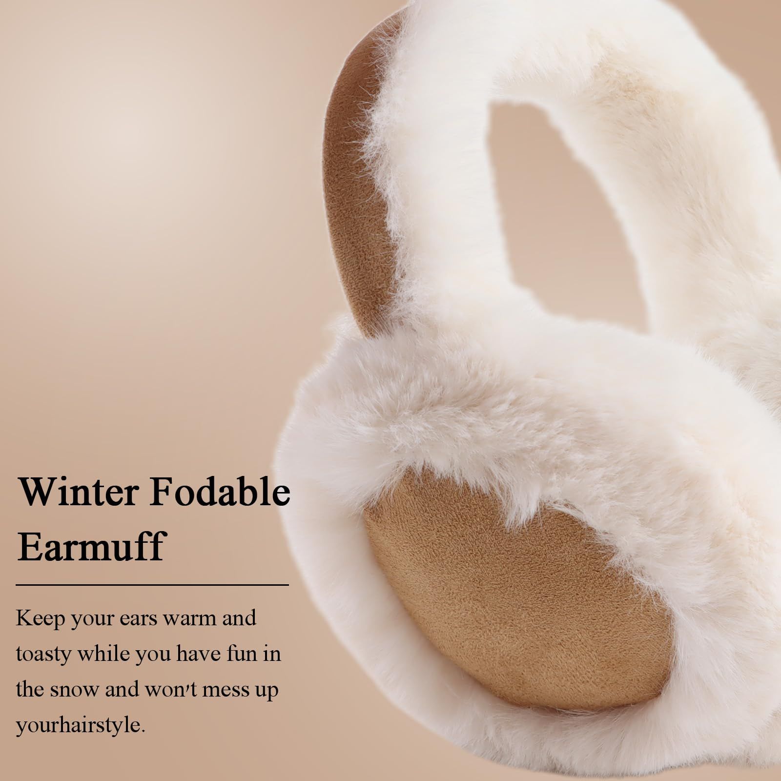 Winter Women Earmuff Foldable Ear Warmer Fluffy Ear Cover Warm Outdoor for any outdoor activities will keep your ears cozy