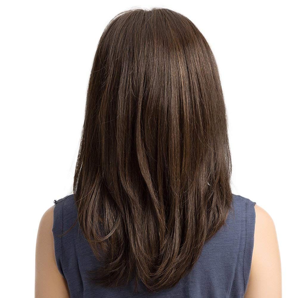 Brown Wigs Long Wavy Synthetic Wig Natural Curly Wigs for Women 20 Inch tangle-free, sheeding-free, natural, silky and soft