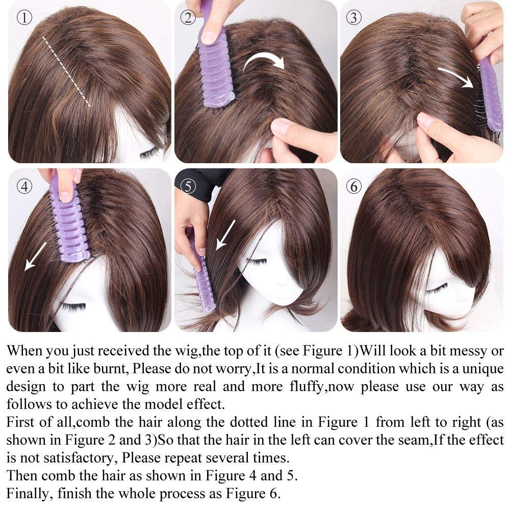 Brown Wigs Long Wavy Synthetic Wig Natural Curly Wigs for Women 20 Inch tangle-free, sheeding-free, natural, silky and soft