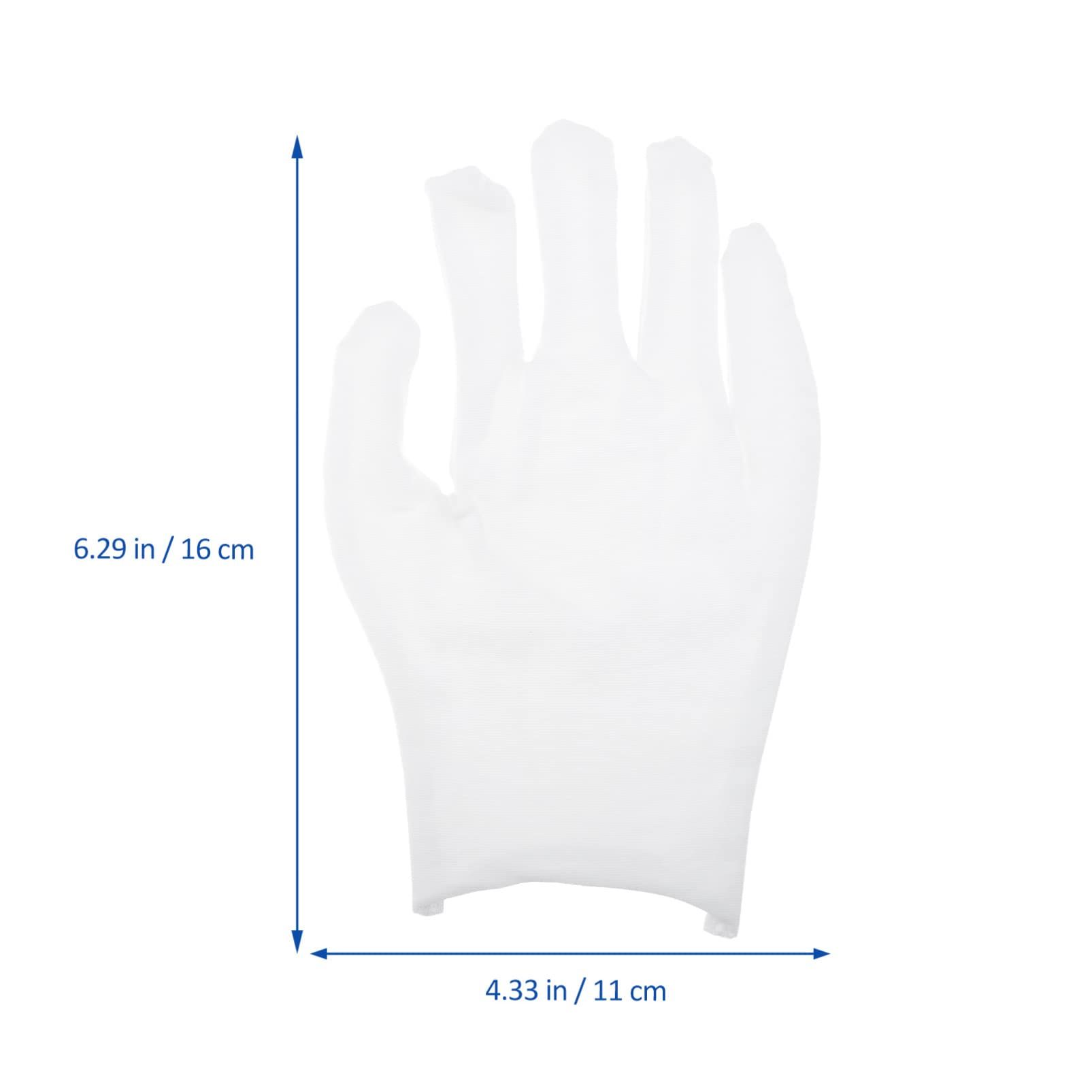 12 Pairs White Cotton Gloves for Women Men Eczema Dry Hands Moisturizing Serving Archival Cleaning Jewelry Silver Inspection
