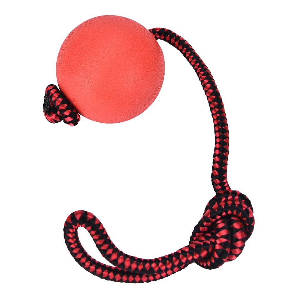 2pcs Natural Rubber Dog Toy Ball On a Rope Reward for Pet Training/Playing/Chewing Solid Tooth Cleaning Toys
