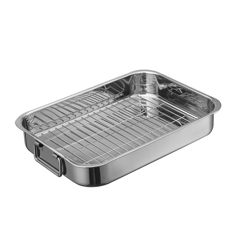 Roasting Pan Stainless steel Roasting pan Turkey Roasting pan with grill Rectangular grill suitable for Turkey, 36*26*6CM