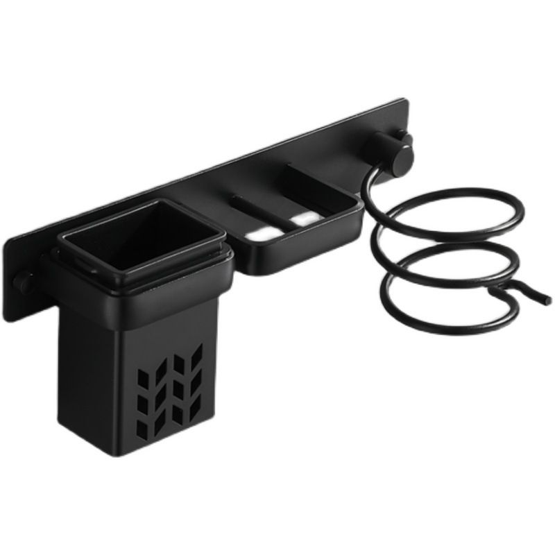 Dryer Holder Hairdryer Station Wall Mounted Spiral Shelf Bracket Stand Hanger Straightener Organizer Blow Storage with Holes Rack