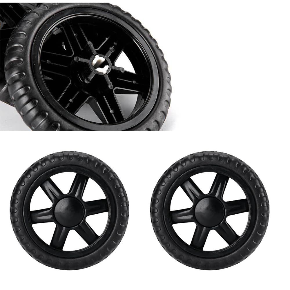 2 Pack Shopping Cart Wheels Replacement 5 inch Dia Rubber Foam Wheel Repair for Folding Rolling Bag Cart Bowling Ball Cart Portable