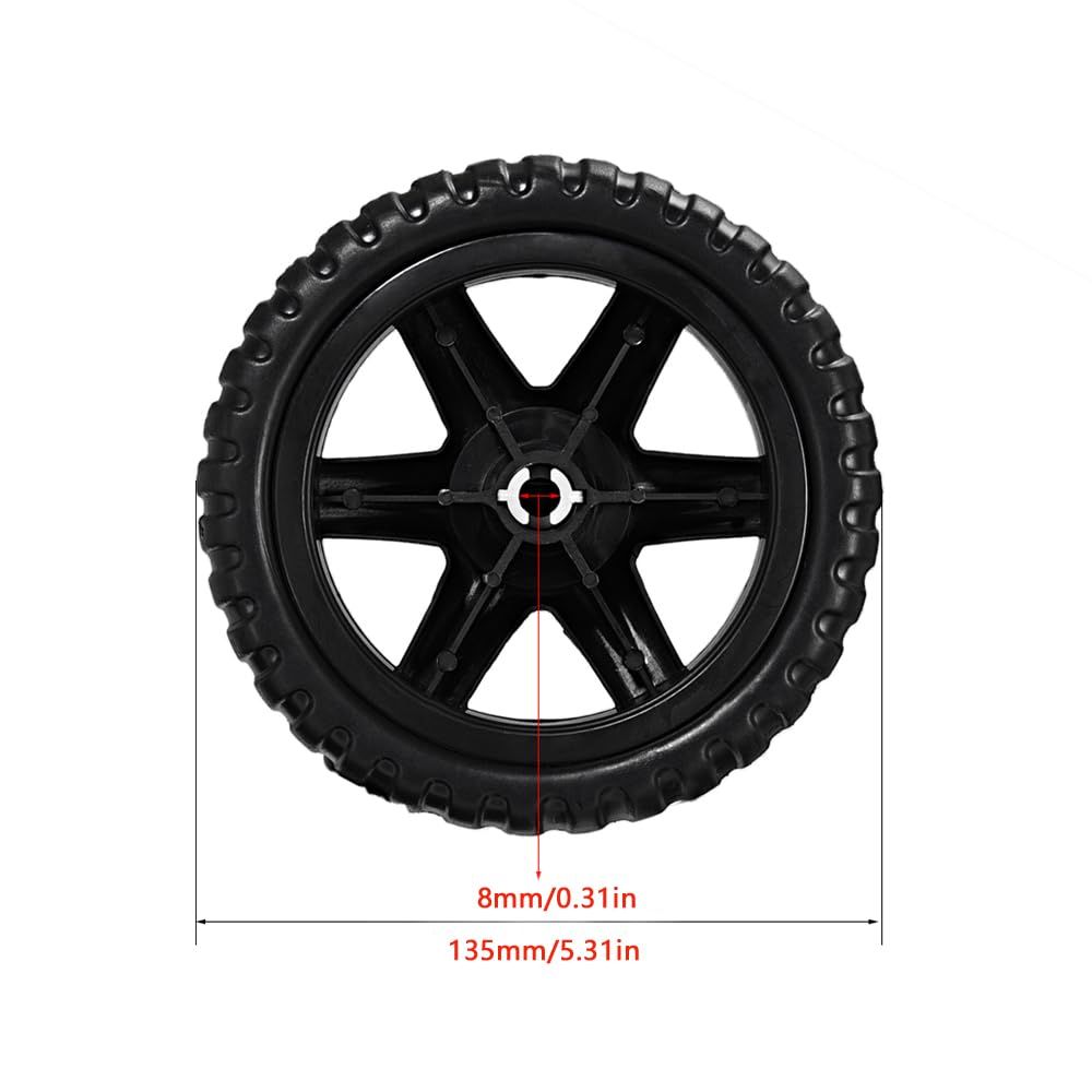 2 Pack Shopping Cart Wheels Replacement 5 inch Dia Rubber Foam Wheel Repair for Folding Rolling Bag Cart Bowling Ball Cart Portable