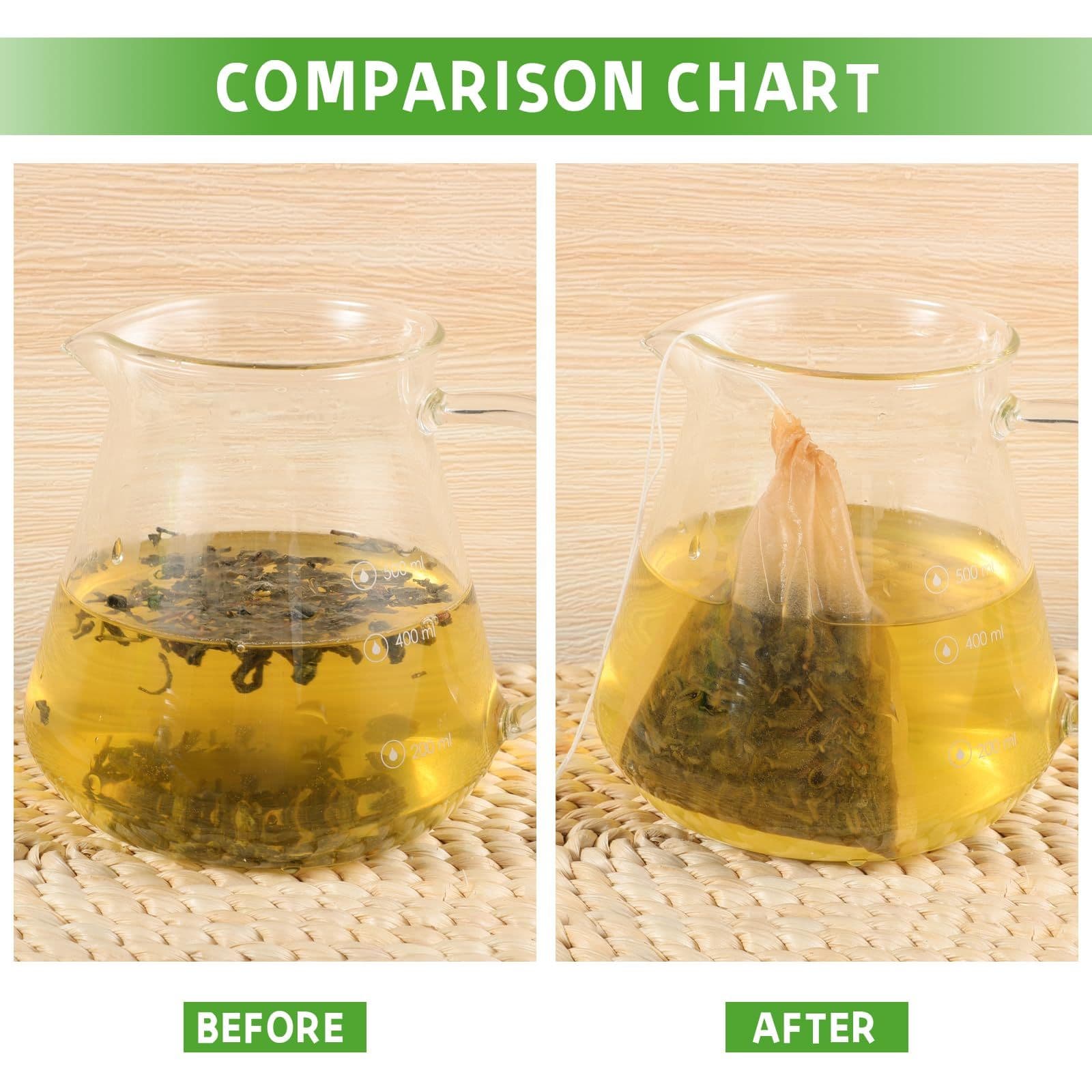 100 Pcs Loose Leaf Tea Bags, Disposable Tea Filter Bags with Drawstring Unbleached Tea Bags for Loose Tea and Coffee (8*10 cm)