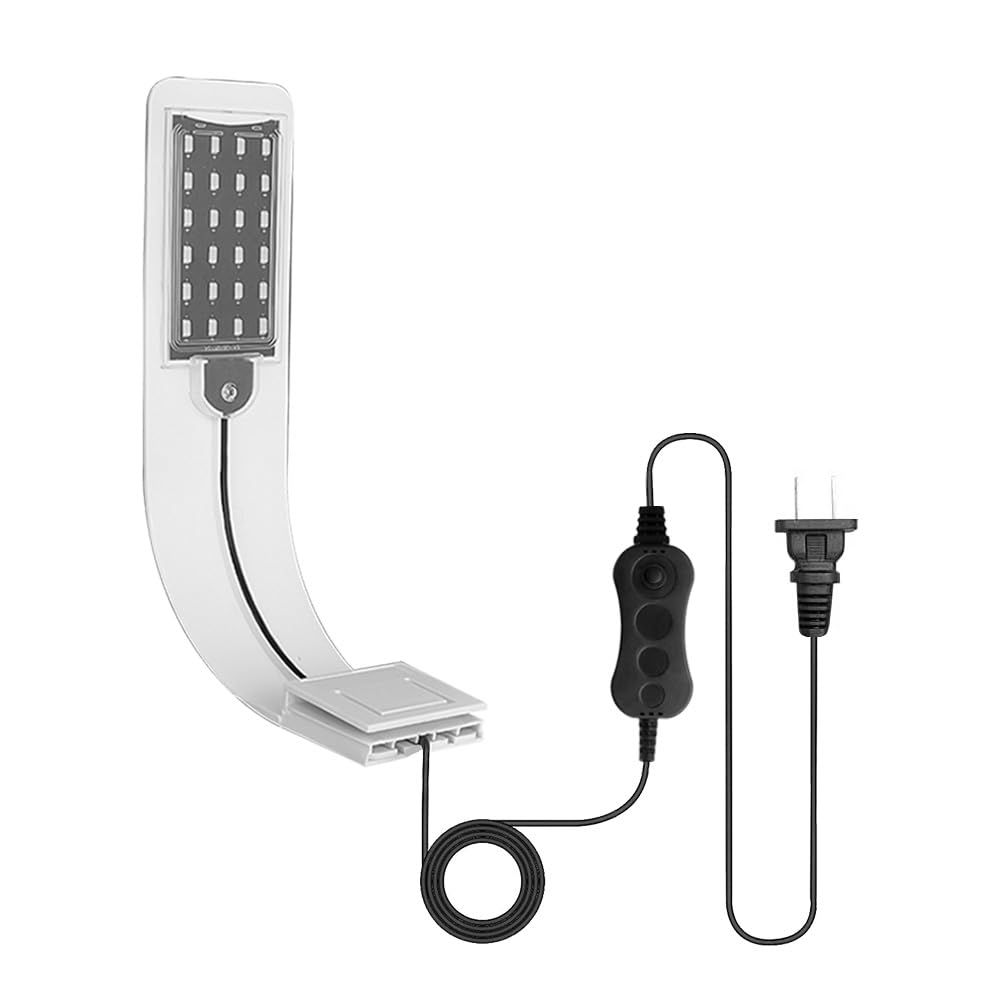 X5 Virgo 24 LED Aquarium Light 10W Clip-on Lamp Aquatic Plant Lighting for 10-15inch Fish Tank (White)