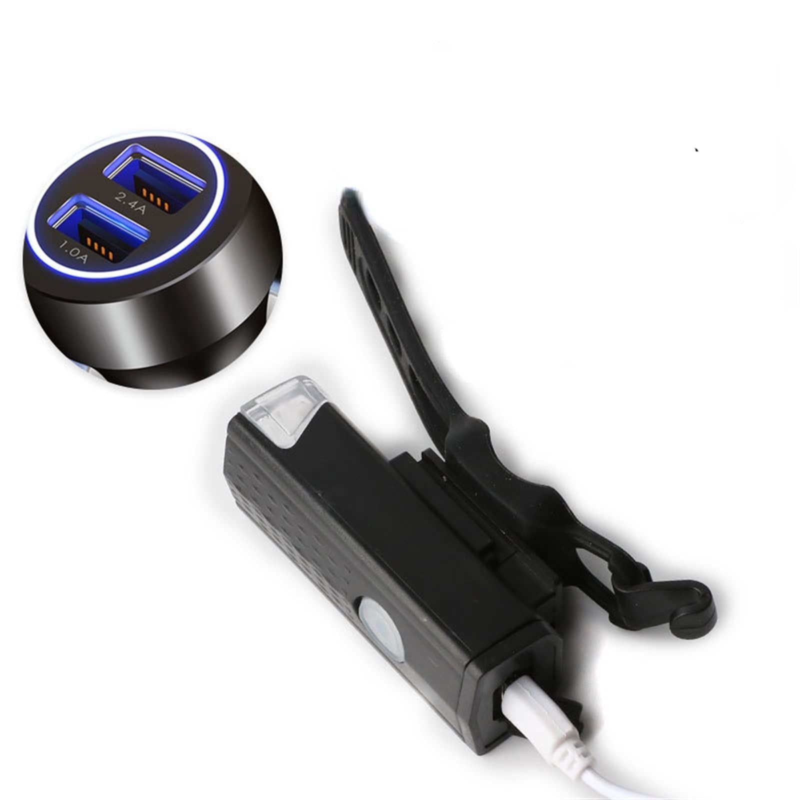 Bicycle Headlight USB Charging Long Battery Life Water Proof Mountain Bike Night Riding Safety-black