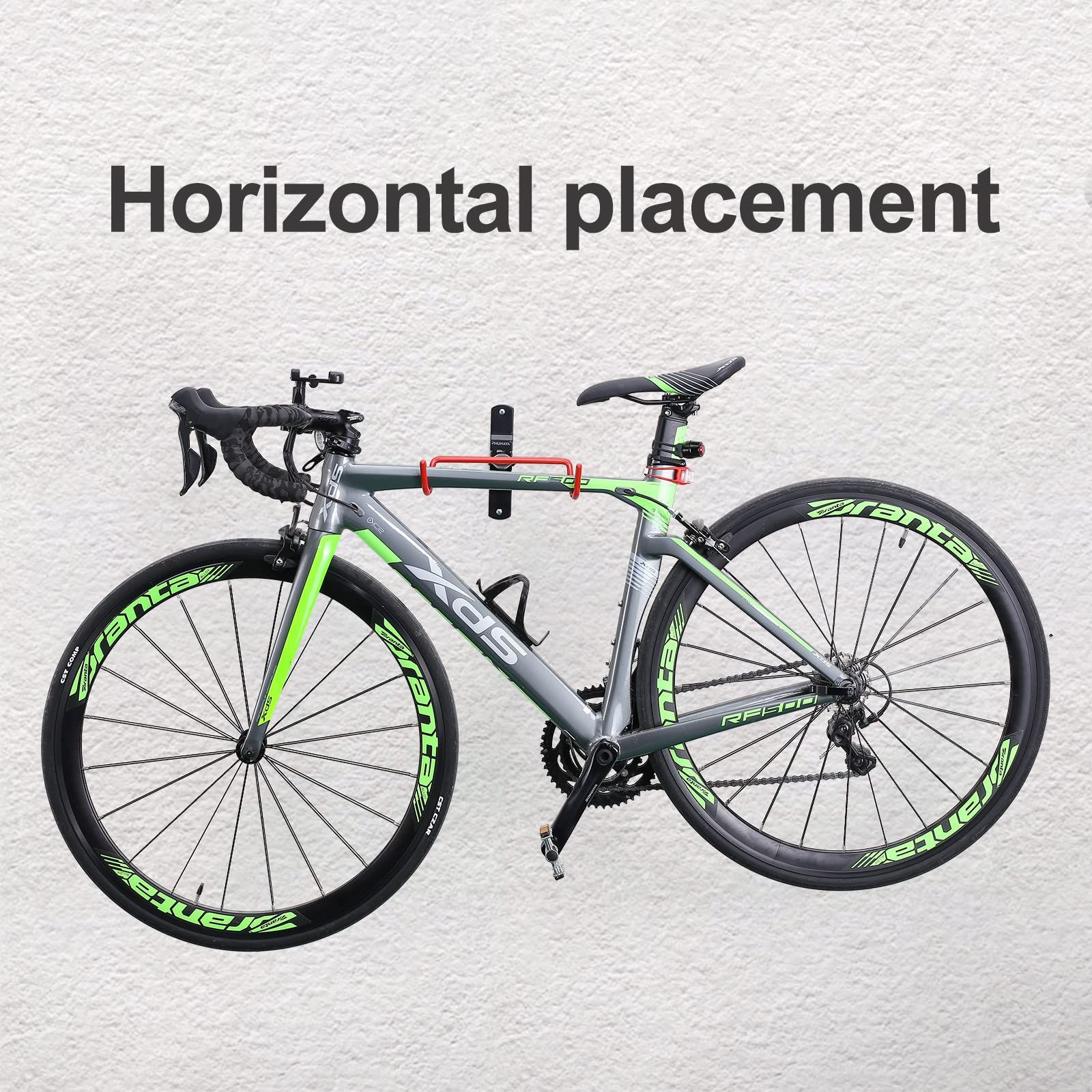 Bike Hanger Wall Mount Bike Hook Horizontal Foldable Bicycle Holder Garage Bike Storage Bicycle Hoist Heavy Duty Screws