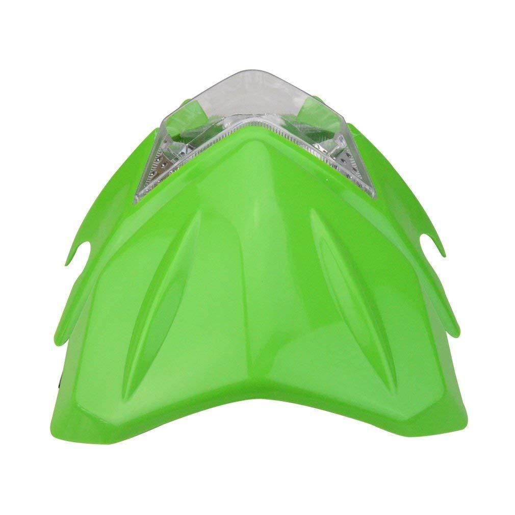 Motorcycle Dirt Bike Universal Headlights Fairing Light Headlamp Off road motorcycle ghost face Green