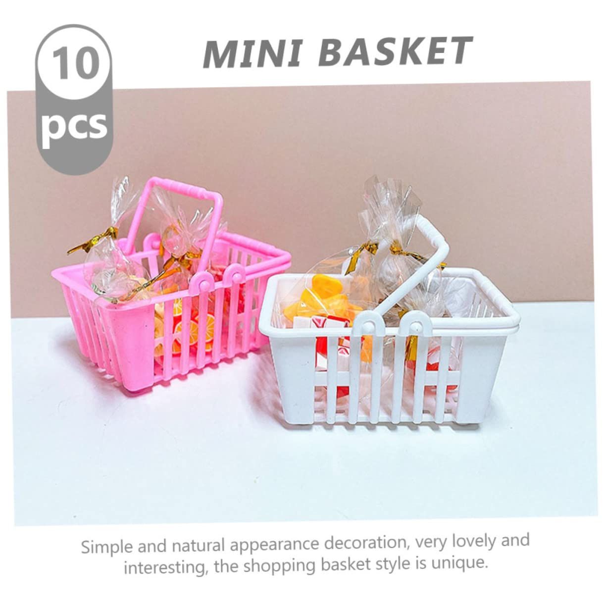 10pcs Doll Shopping Basket Toys for Adorable Mini Basket Decorative Fake Shopping Basket Toys Miniature Toys Wear-Resistant Mini