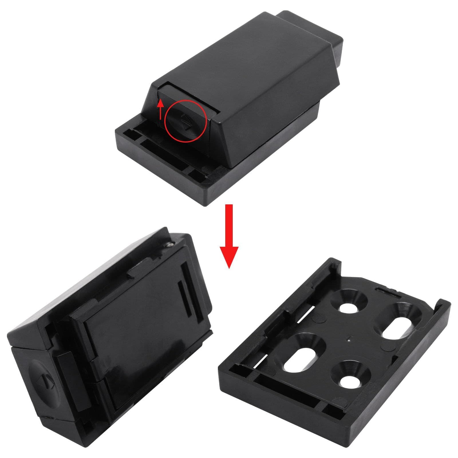 2 Pcs Push to Open Cabinet Latch, Heavy Duty Magnetic Touch Latches Hidden Door Latch, Black Push to Open Cabinet (Black)