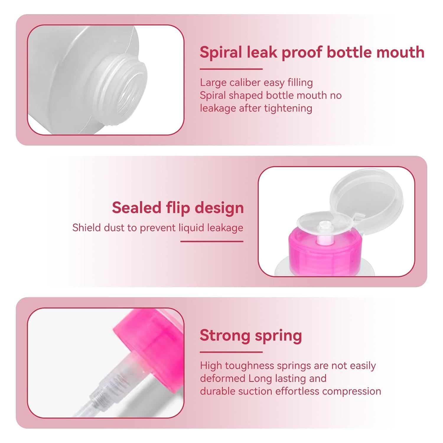 Travel Pump Bottles For Toiletries Multi Pump Bottle Set 2 Liquids Pump Bottles Dispensers For Polish Varnish Removers, Creams