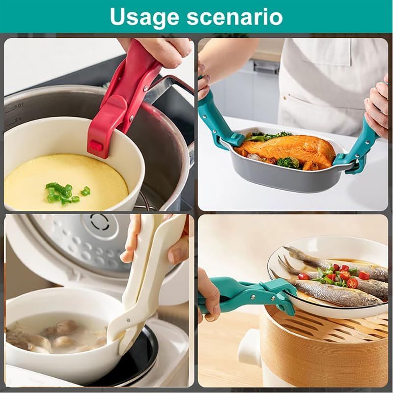 Multi-Purpose Anti-Scald Bowl Holder Clip for Kitchen, New Silicone Non-Slip Heat Insulation Anti-scald Clip, Multifunction