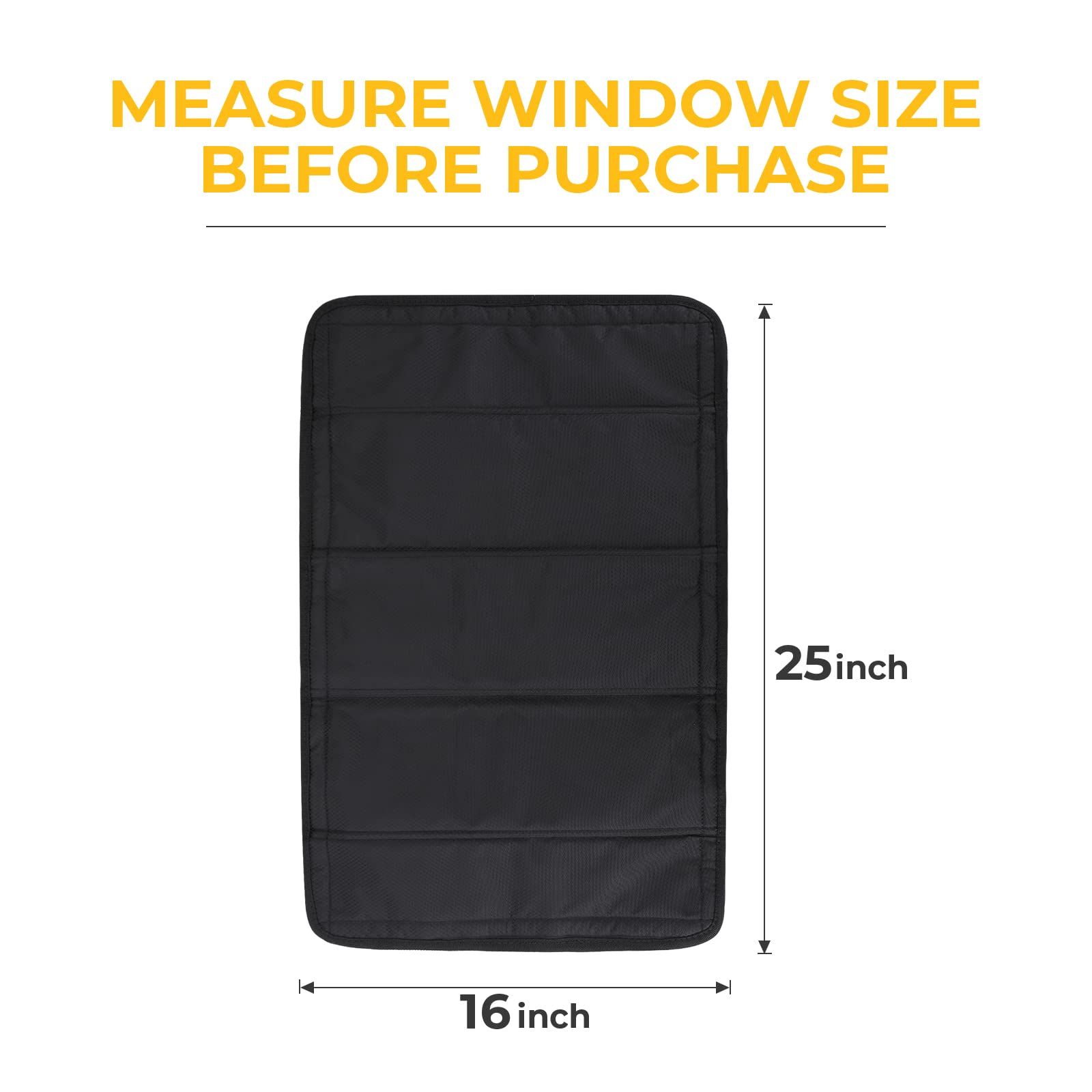 BougeRV RV Door Shade Cover, Foldable RV Sun Shade Windshield Blackout Shower Curtains Coverage RV Accessories Fits(25" X 16")