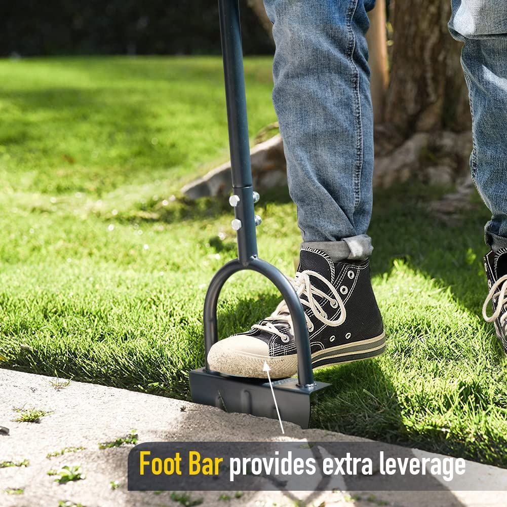 Saw-Tooth Edger Lawn Tool, Half Moon Lawn Edger with T-Grip, Sidewalk Grass Long Handled Step Edger, 38-Inch
