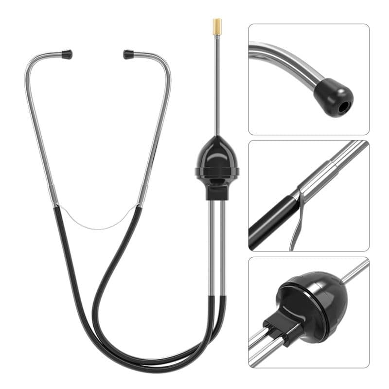 Automotive Engine Diagnostic Stethoscope Sensitive Hearing Tool Lightweight Black