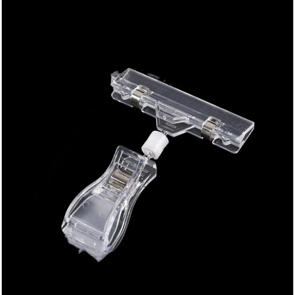Plastic Merchandise Sign Clip Rotatable Pop Clip-on Holder Stand Price Display Holders Tag Clip Pack of 16 Clear