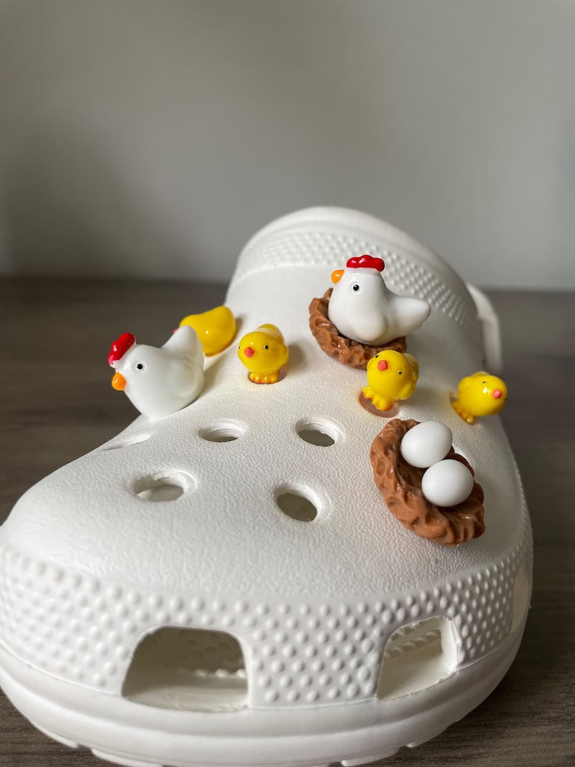 8 PCS Cute 3D Chicken Hole DIY Matching Shoe Decoration, Decorations for crocs, Creative Manual Shoe Accessories Trend