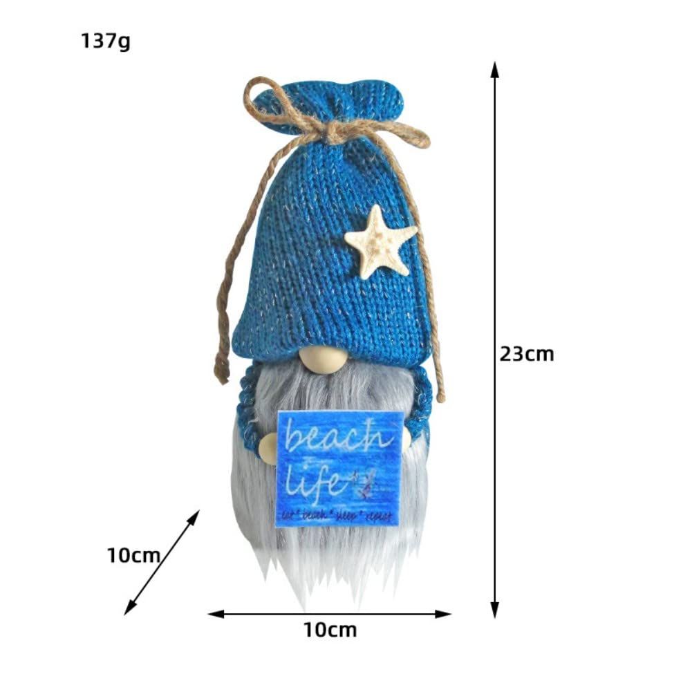 Blue Decoration, Handmade Swedish Plush Elf Holding Funny Sweet Warm Sayings Beach Life Party Decor Best Gifts for Summer Home