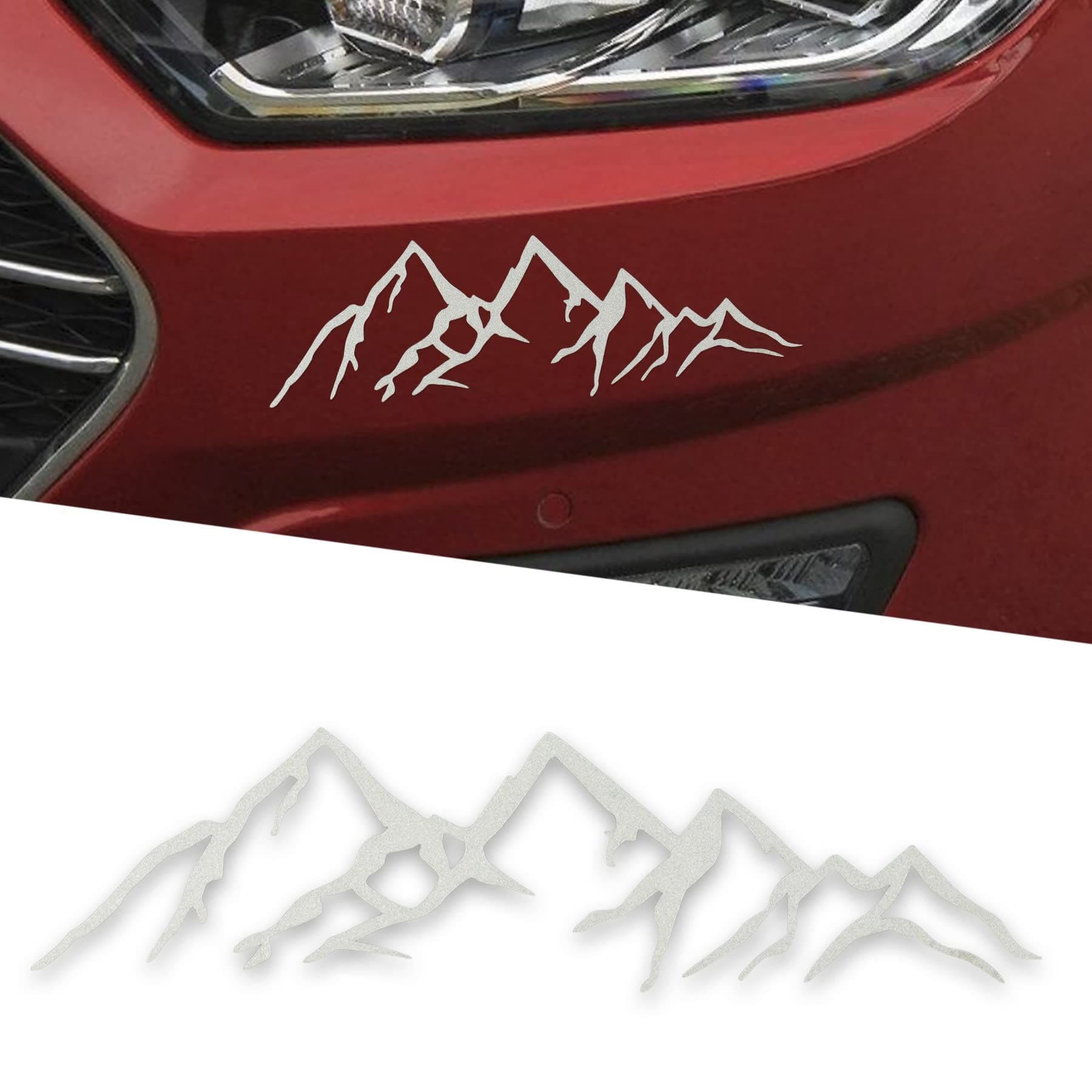 Vinyl Snow Mountain Tree Sticker, Trunk Logo Sticker, Car Exterior Accessories, Universal for Car, Window and Laptop (White)