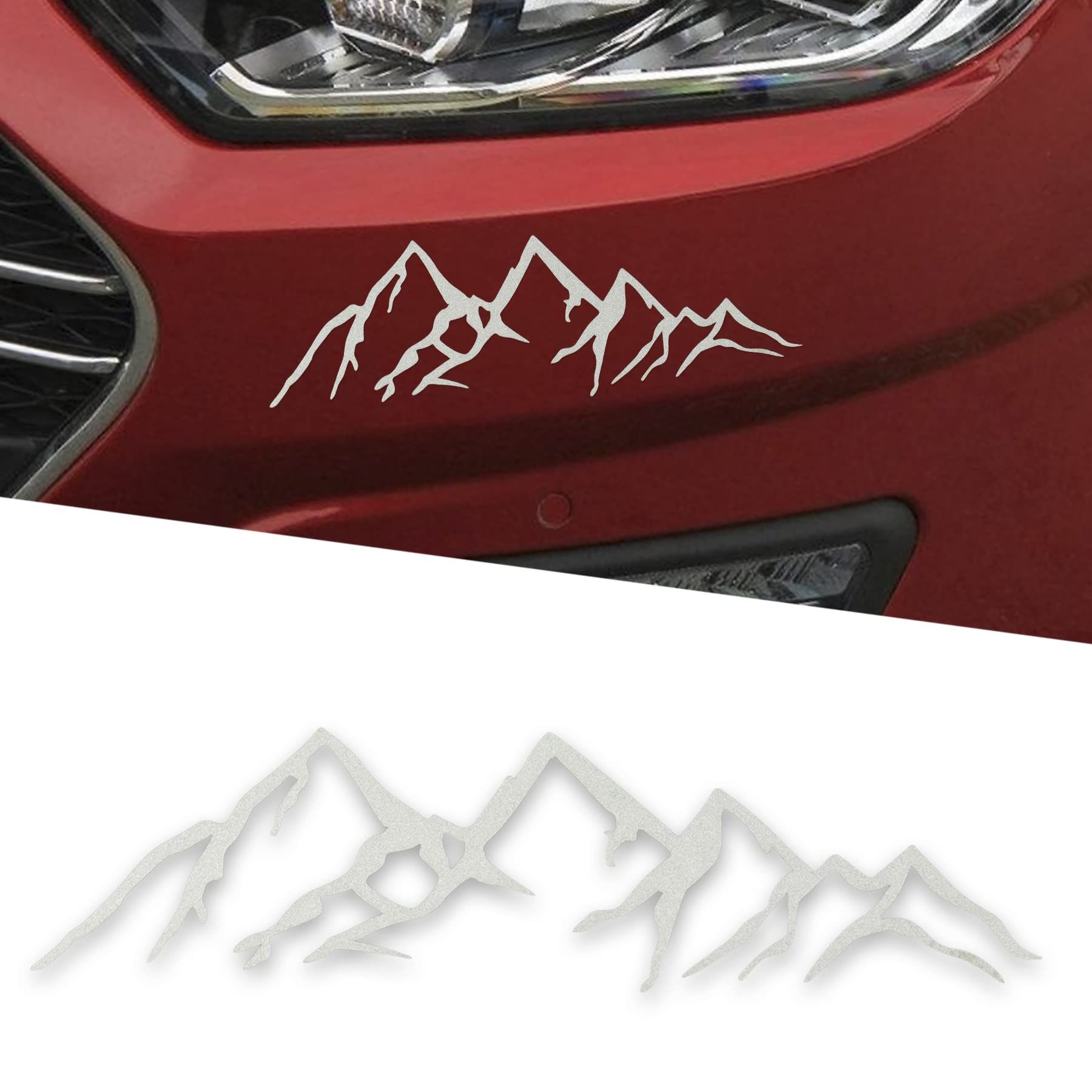 Vinyl Snow Mountain Tree Sticker, Trunk Logo Sticker, Car Exterior Accessories, Universal for Car, Window and Laptop (White)