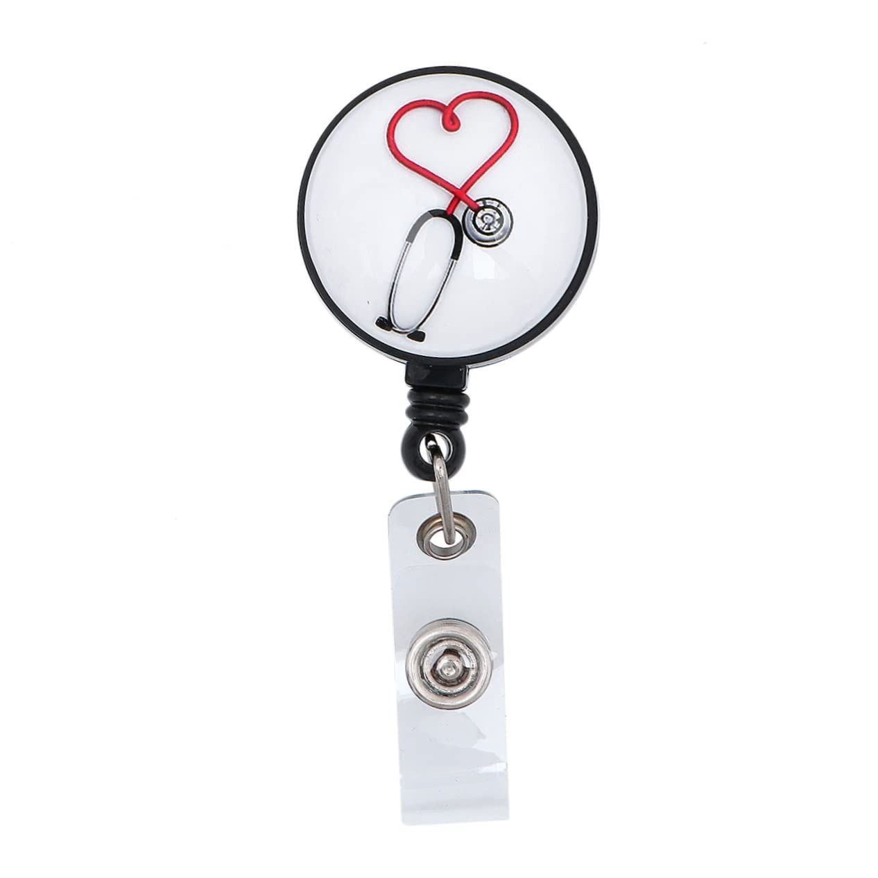 Medical Stethoscope Retractable Badge Holder Reel Clip for Doctor Nurse Medical Students Medical Caduceus Gift for MA