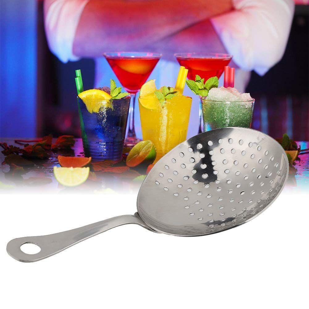 Stainless Steel Skimmer Strainer, Ice Drink Filter Spoon Strainer Cocktail Bartender Tools Bar Accessor Kitchen Frying Food Pasta