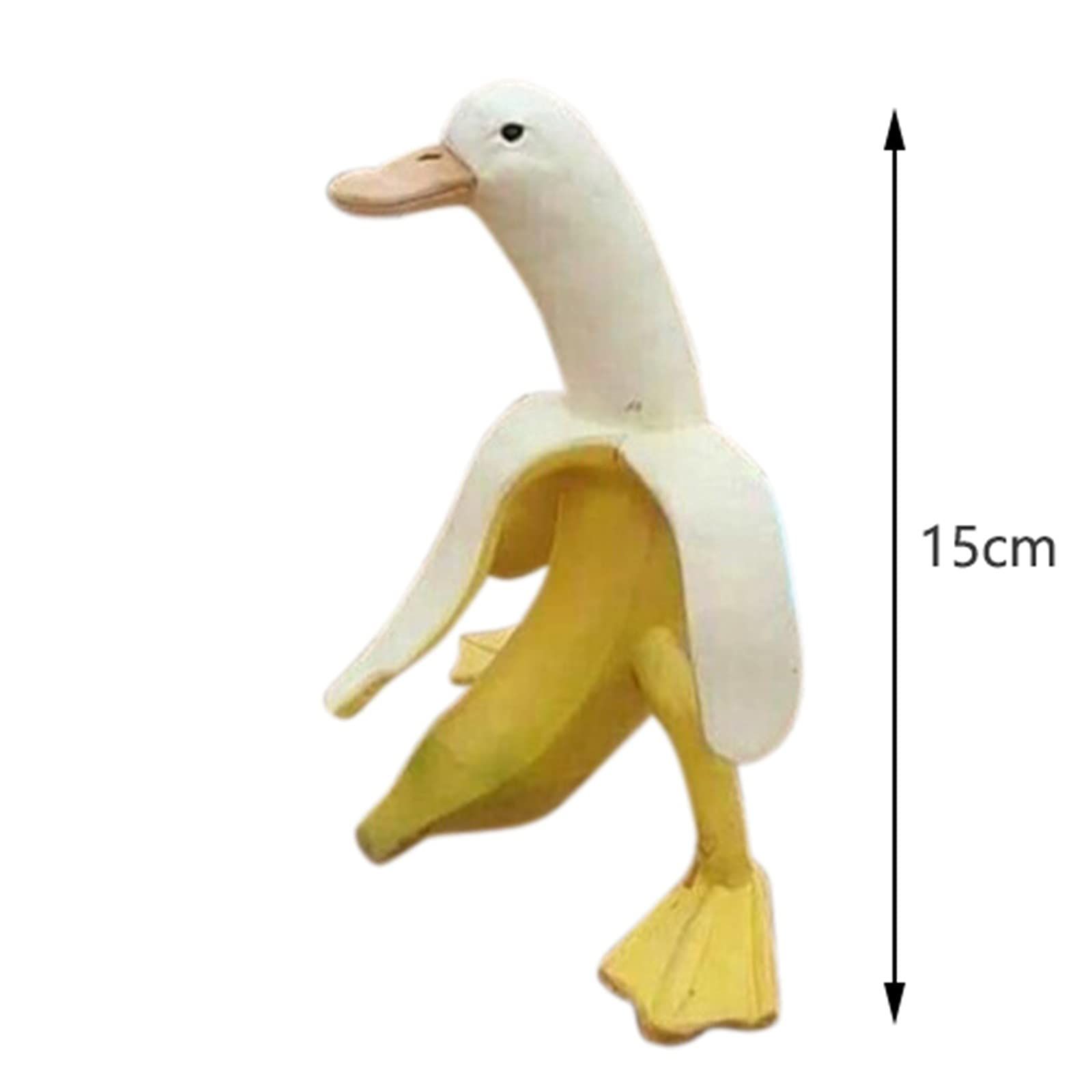 Banana Duck Sculpture, Creative Duck with Banana Body Statue, Whimsical Peeled Banana Duck Garden Statue Yard Art for Indoor