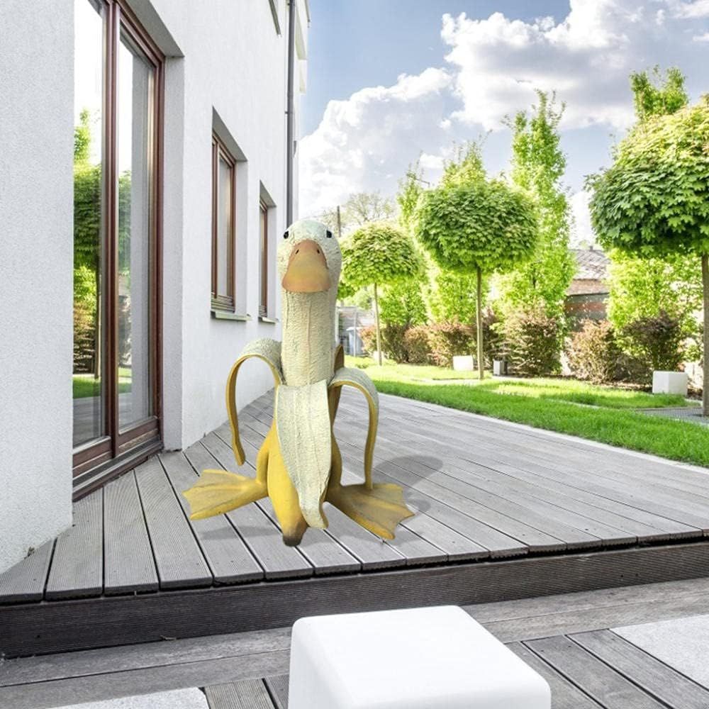 Banana Duck Sculpture, Creative Duck with Banana Body Statue, Whimsical Peeled Banana Duck Garden Statue Yard Art for Indoor