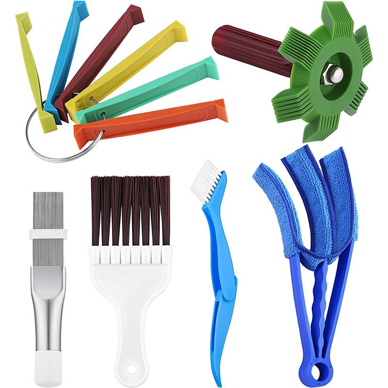 6 Pcs Radiator Comb Tool Set, Multiple Sizes AC Fin Comb Straightener & Condenser Coil Cleaning Brush, Air Conditioner Repair