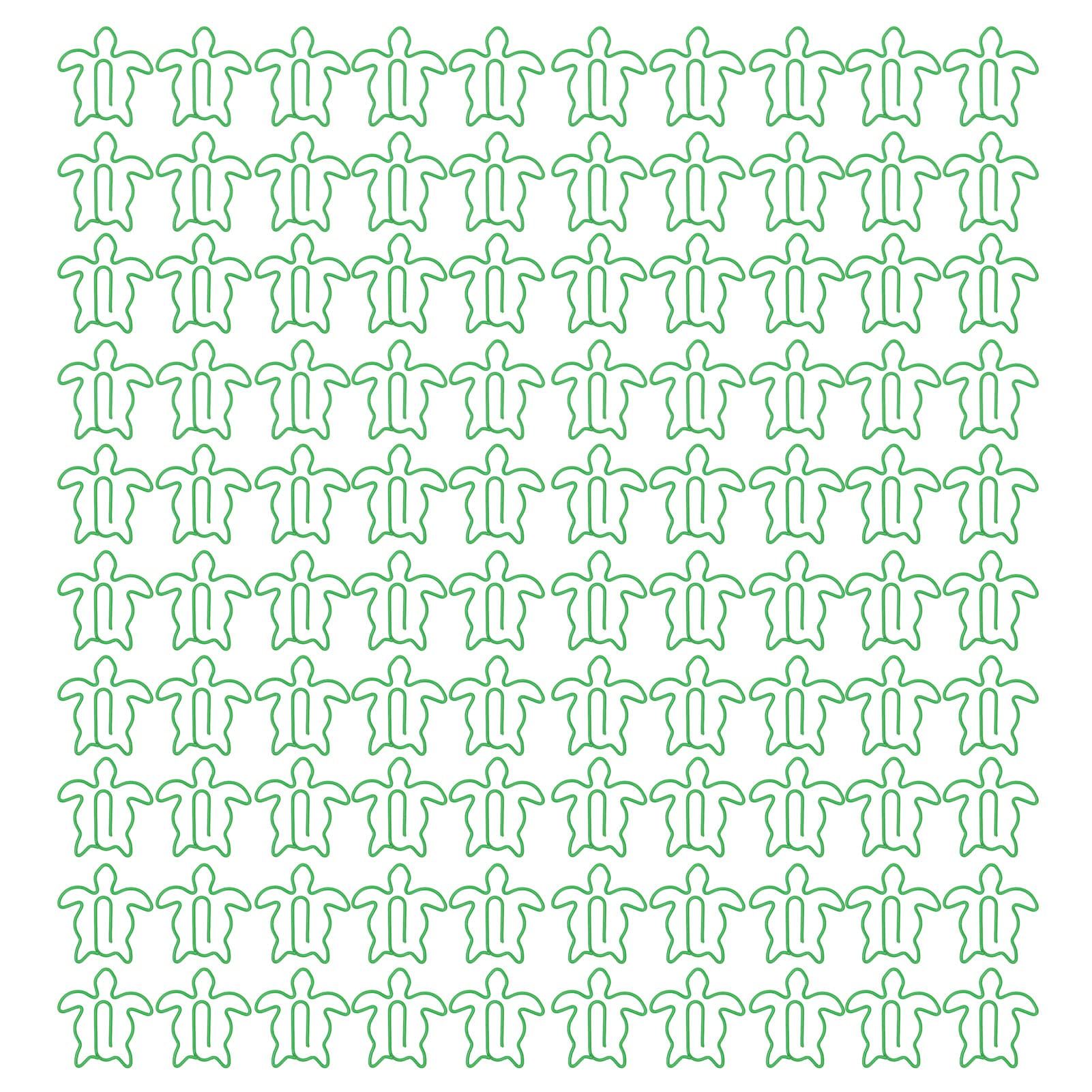 Fancy Paperclips, 100Pcs Small Paper Clips Strong Clamping Widely Used for School (Sea Turtle) help you organize files, notebooks