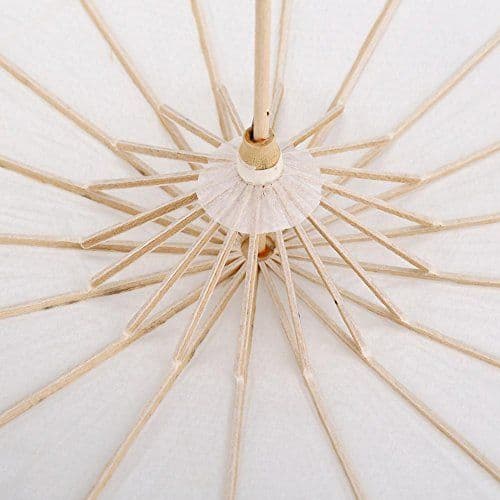 Paper Parasol Chinese/Japanese Decorative Umbrella White DIY Painting Decorative Umbrella Wedding Bridal Party (60cm / 23.62in)
