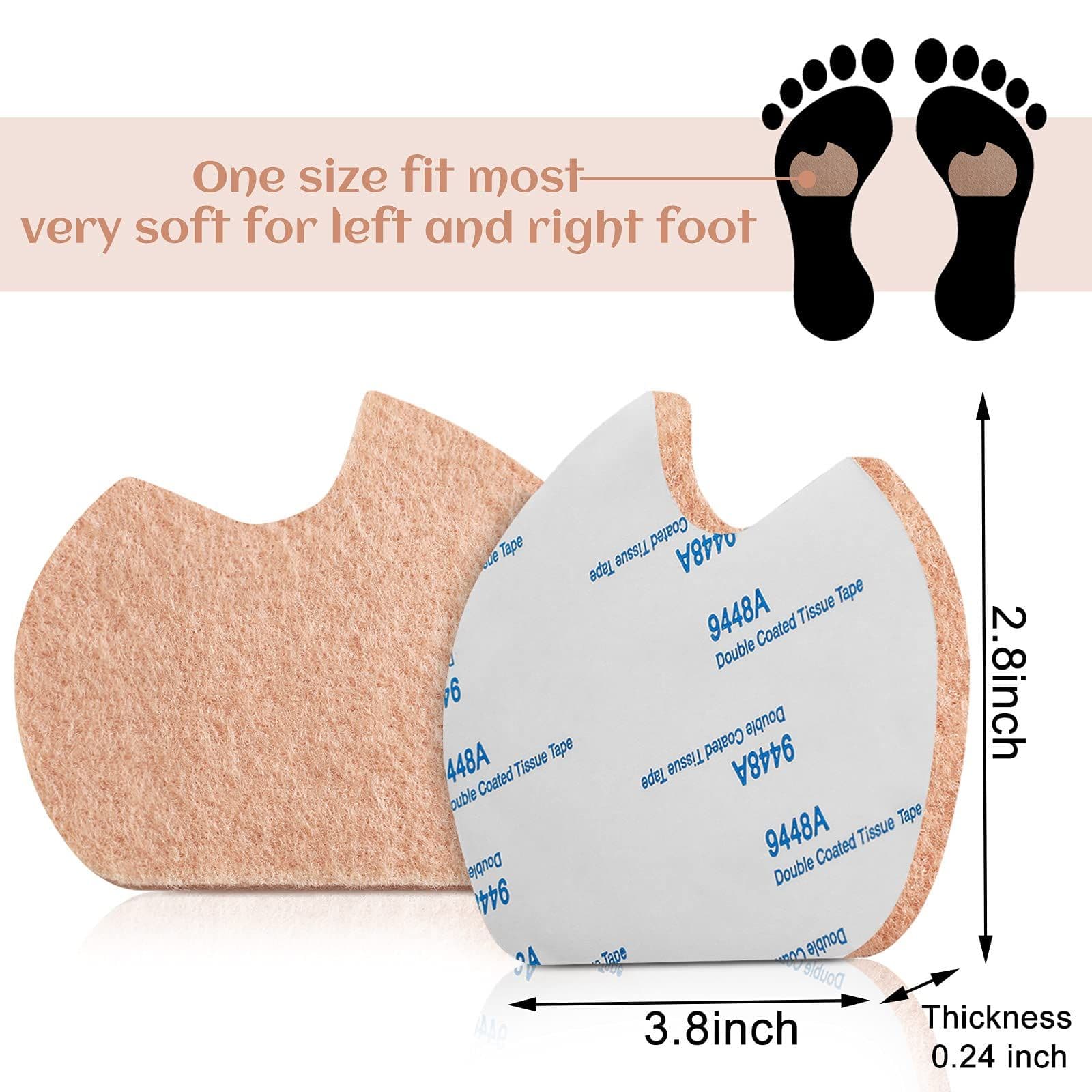 24 Piece Forefoot Cushion Pads for Dancer Sesamoiditis Pain Relief Beige