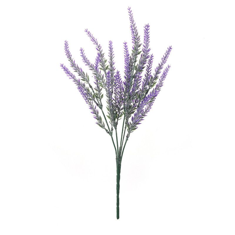 6pcs Artificial Flowers Flocked Plastic Lavender Bundle Fake Plants Wedding Bridle Bouquet Indoor Outdoor Home Kitchen Office