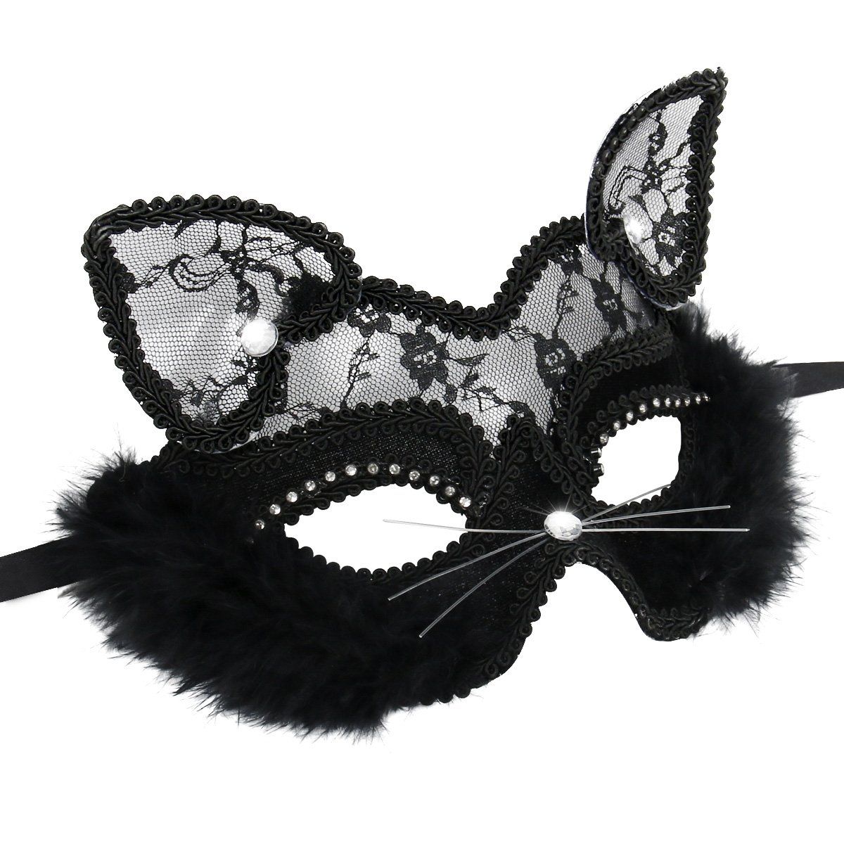 Masquerade Mask Luxury Sexy Black Cat Lace Mask For Fancy Dress Christmas Halloween Costume Party Girls Women