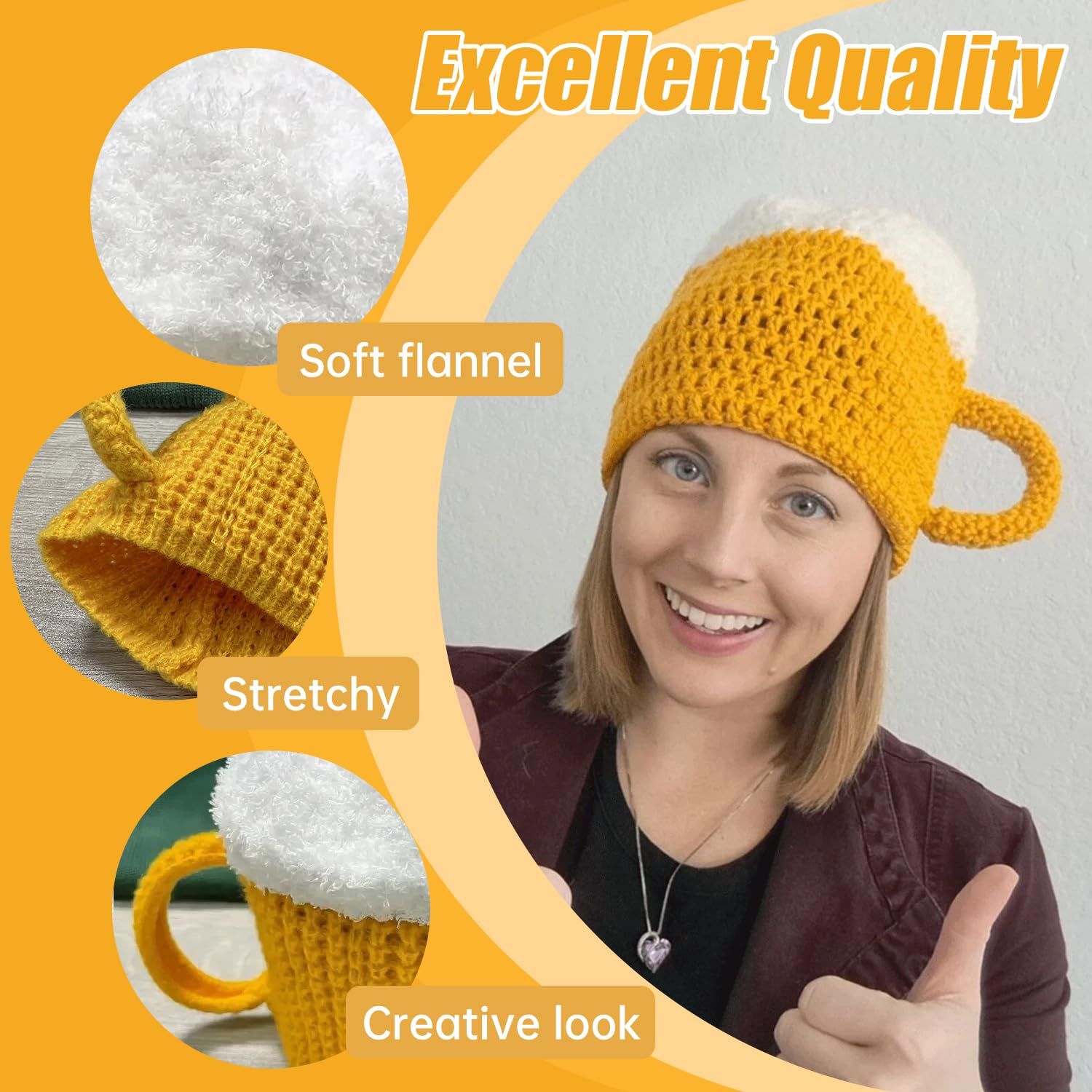 Beer Hat, Cool Beer Gifts for Beer Lovers Father's Day Gift Cute Birthday Christmas Halloween White Elephant Gifts for Adults