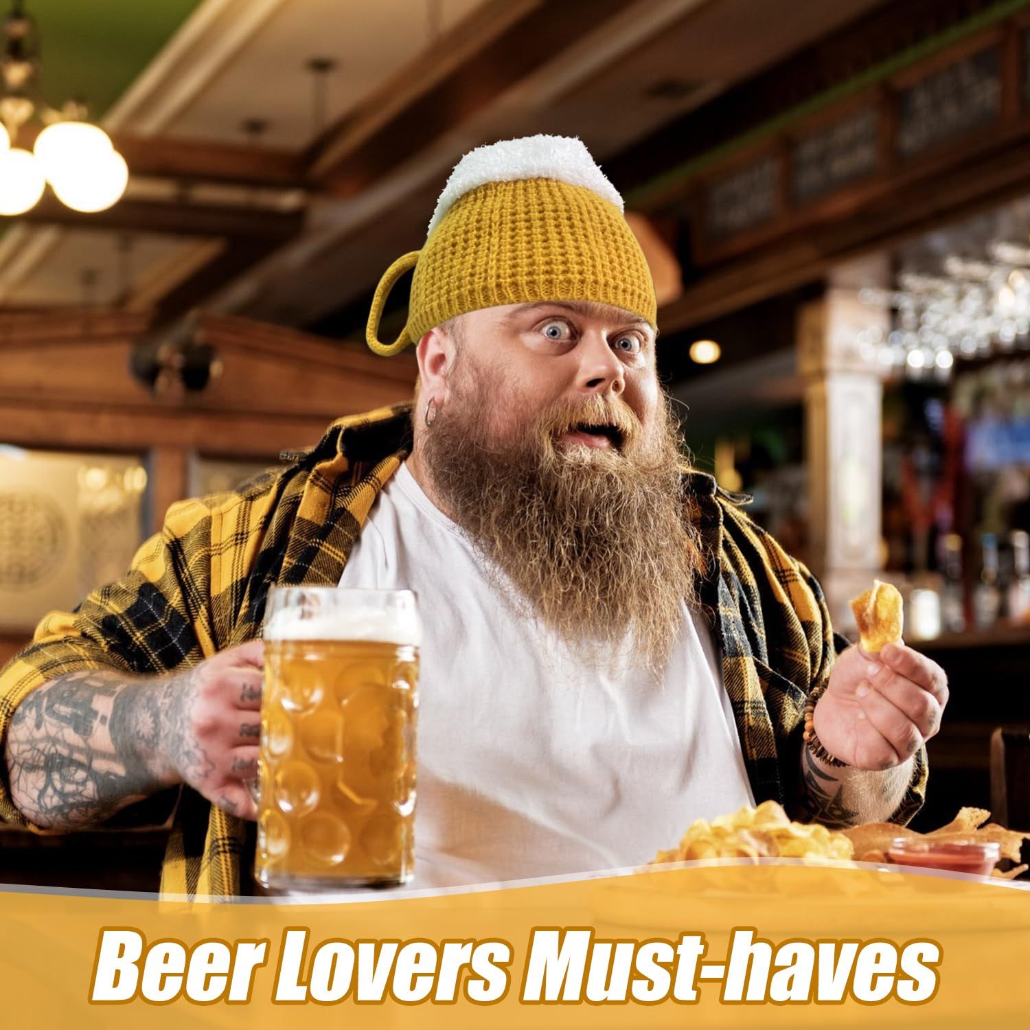 Beer Hat, Cool Beer Gifts for Beer Lovers Father's Day Gift Cute Birthday Christmas Halloween White Elephant Gifts for Adults