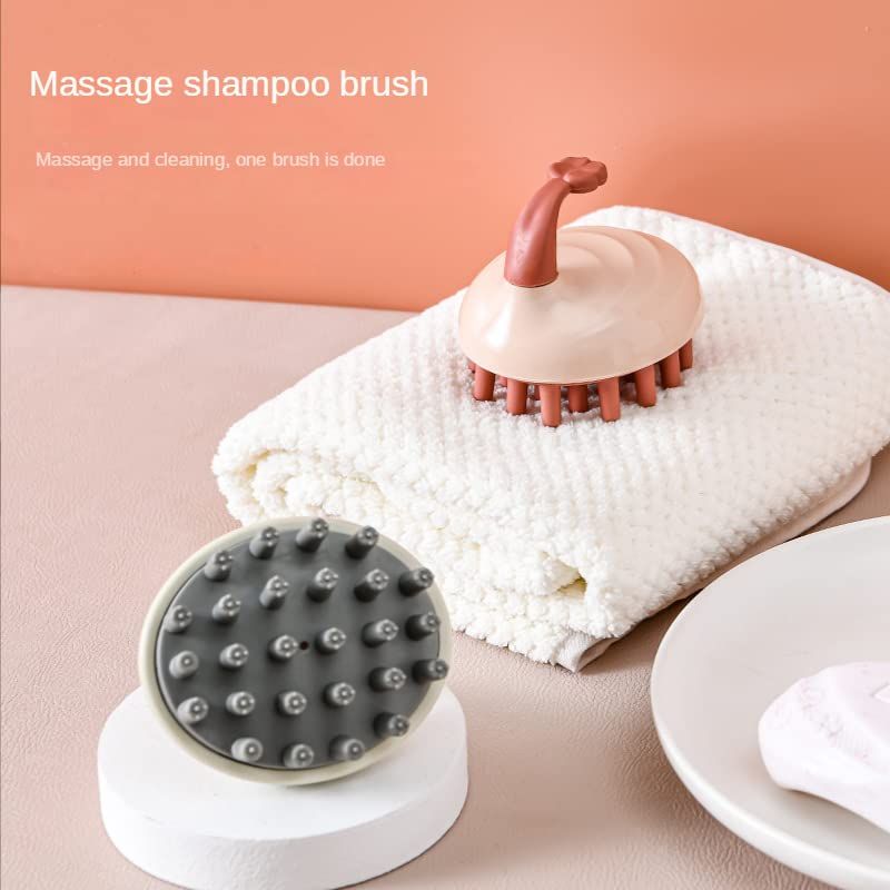 2pcs Head Massager,Scalp Massager, Household Silicone Shampoo Brush Hair Cleaner with Handle Does Not Hurt Dry Wet Head Shampoo Brush