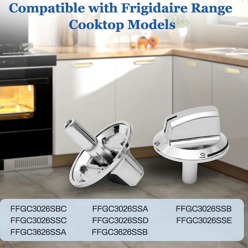 Upgraded Burner Stove Knob, Range Control Knob for Gas Cooktop, Replaces Replacement Part for 5304504839 (2Pack)