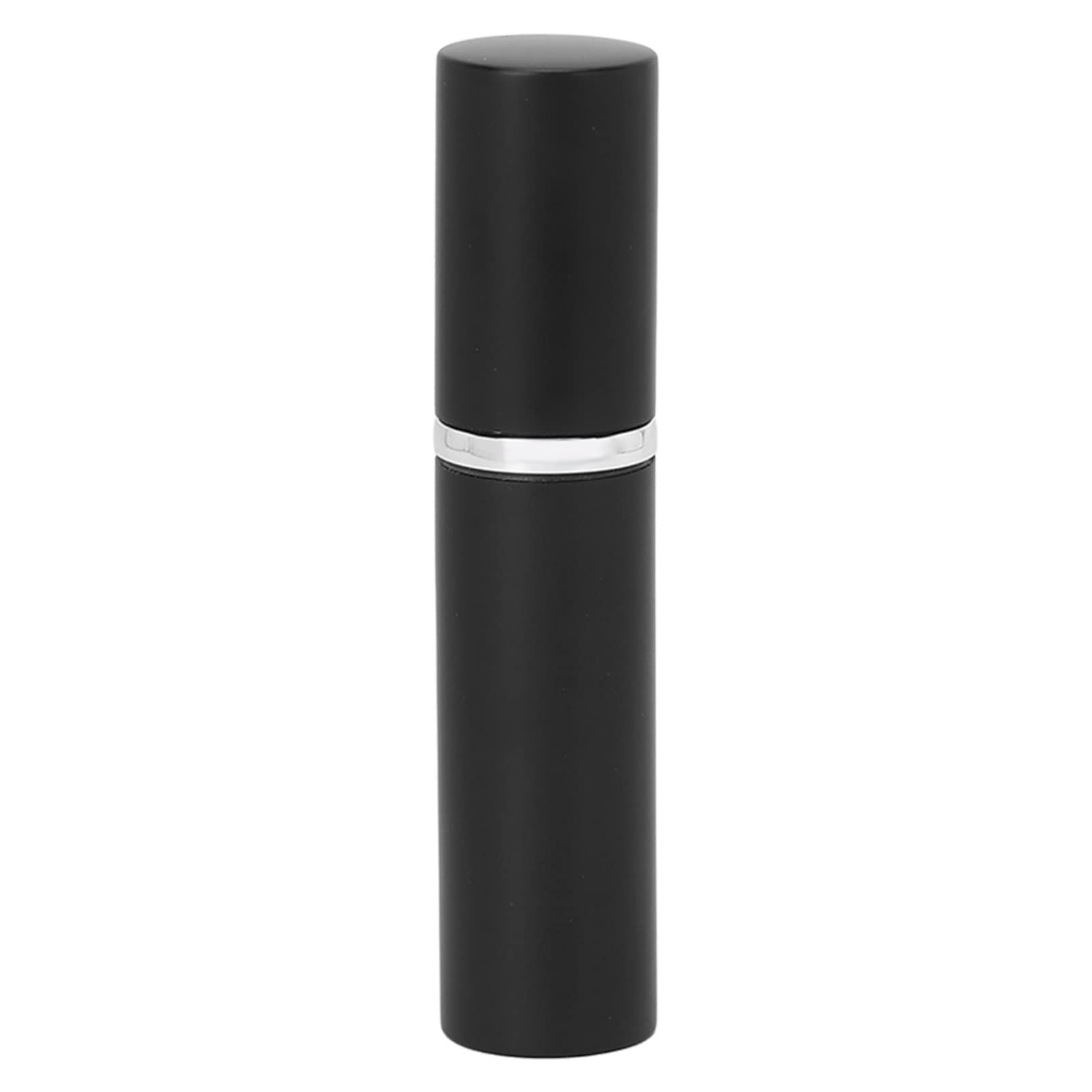 Refillable Perfume & Cologne Fine Mist Atomizers with Metallic Exterior & Glass Interior - Portable Travel 5ml (Black)