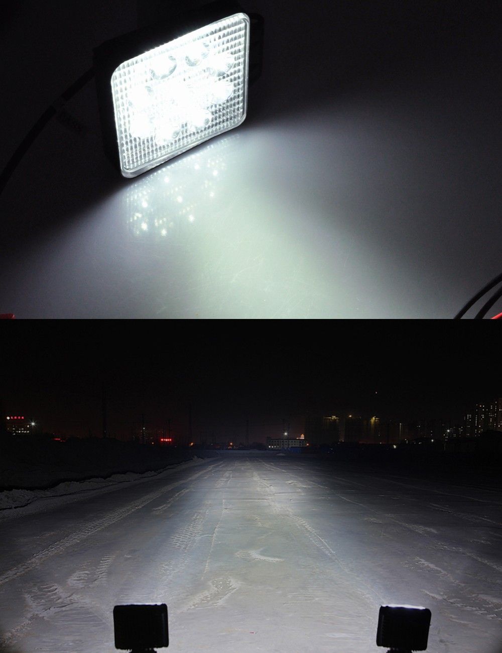 4 inch Flood Square LED Work Light Bar for ATV 4x4 Trailer Fishing Boat Tractor Truck (Pack of 2)