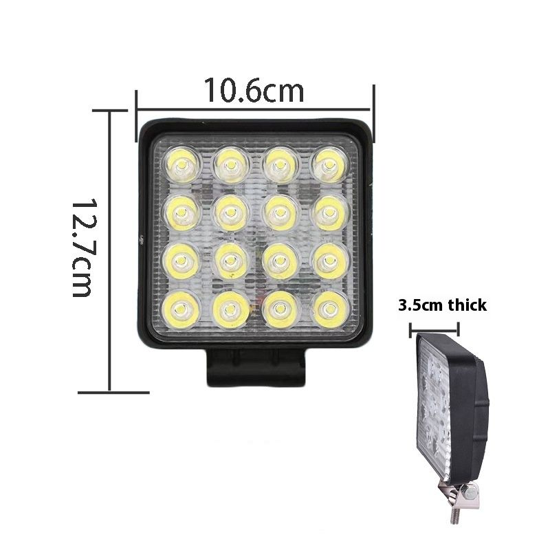 4 inch Flood Square LED Work Light Bar for ATV 4x4 Trailer Fishing Boat Tractor Truck (Pack of 2)