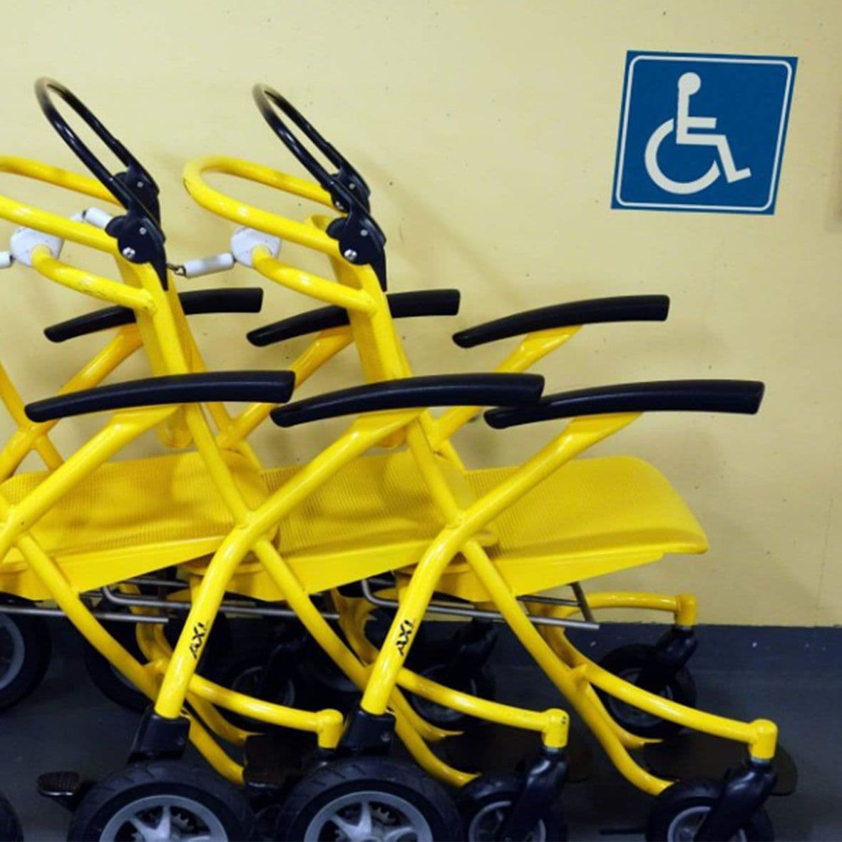 Wheelchair Accessibility Stickers Kit Easy to Read Self-Adhesive 6 x 6 Inches Blue and White Glossy Finish