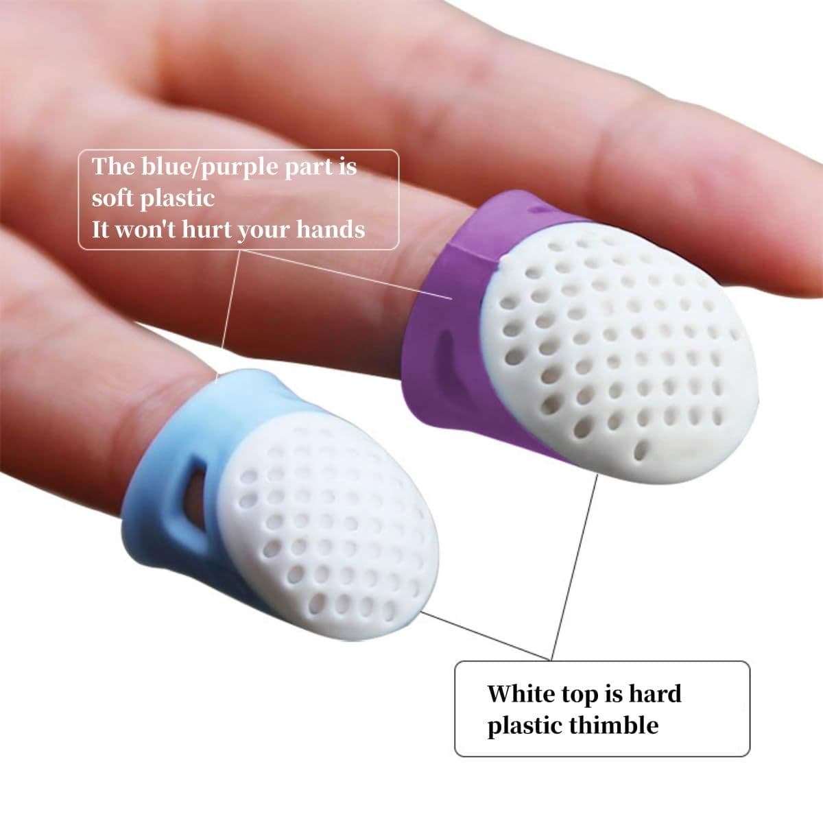 Sewing Thimble Finger Protector Silicone Rubber Anti Sticking Finger Guard for Handmade Home Sewing Patchwork DIY Crafts 6Pcs