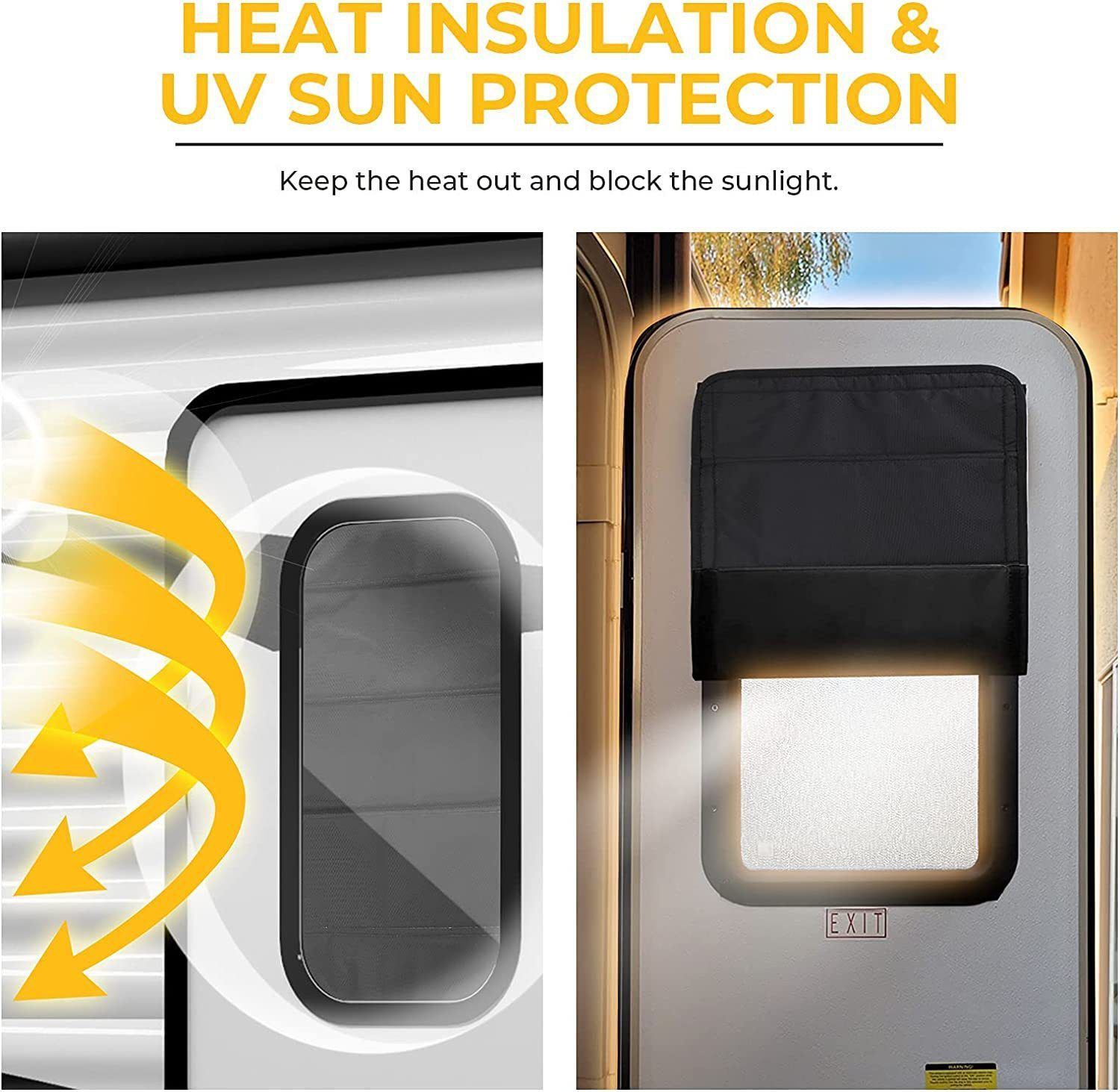 Foldable RV Sun Shade Windshield Blackout Shower Curtains Coverage RV Accessories Fits for Most RV Interior Door Window