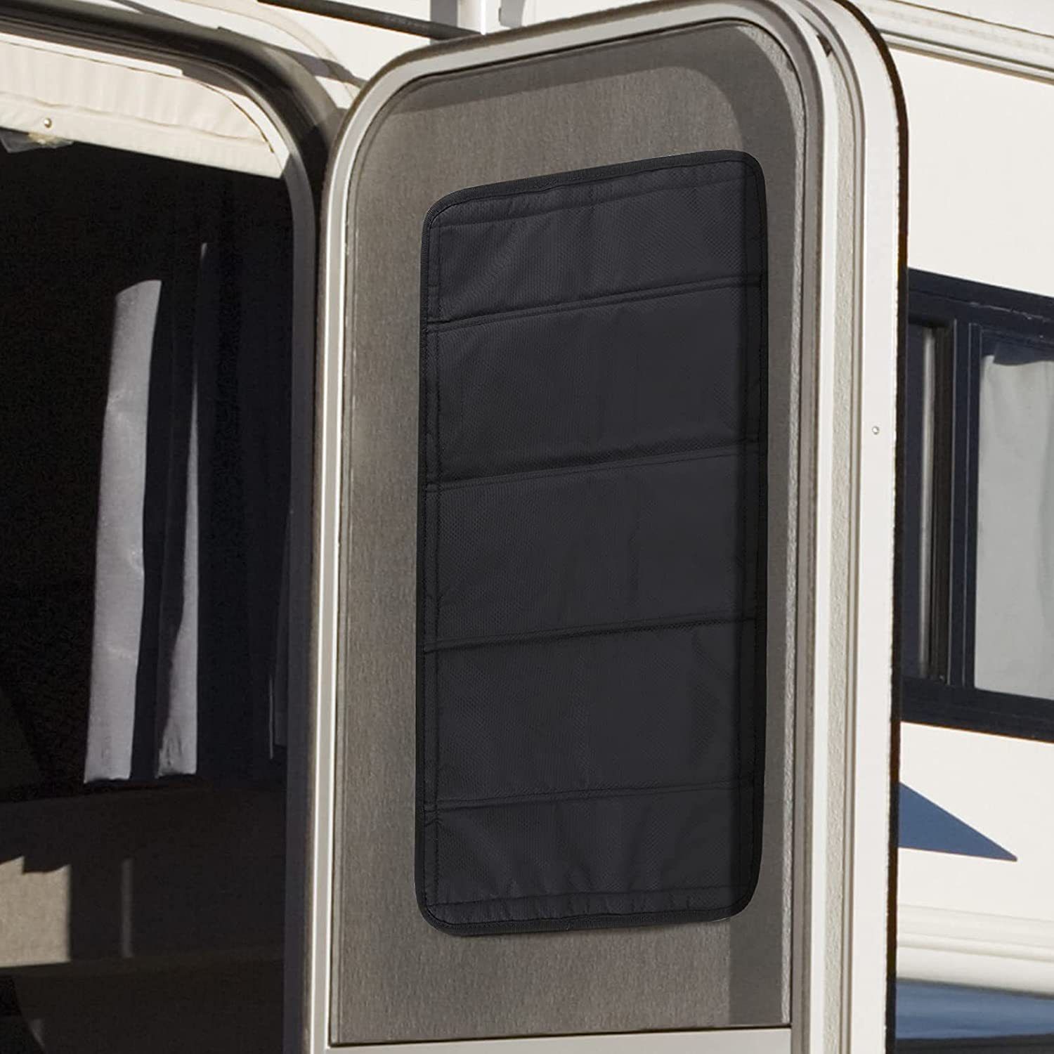 Foldable RV Sun Shade Windshield Blackout Shower Curtains Coverage RV Accessories Fits for Most RV Interior Door Window