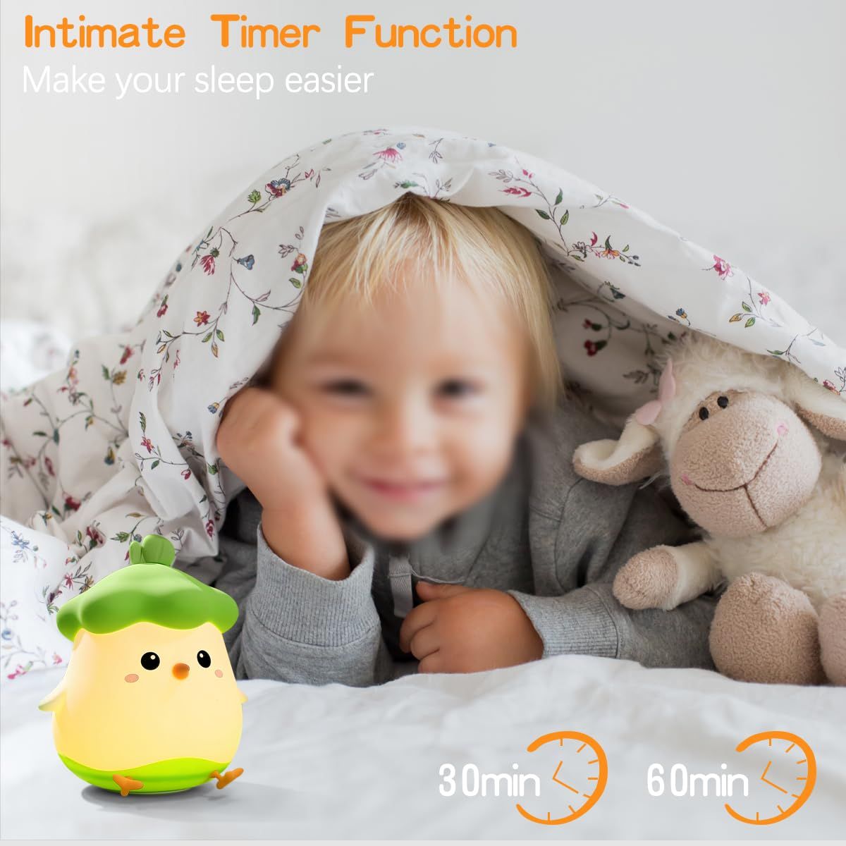 Night Light for Kids, Cute Silicone Nursery Chicken Lamp for Baby and Toddler, Animal NightLight for Boys and Girls