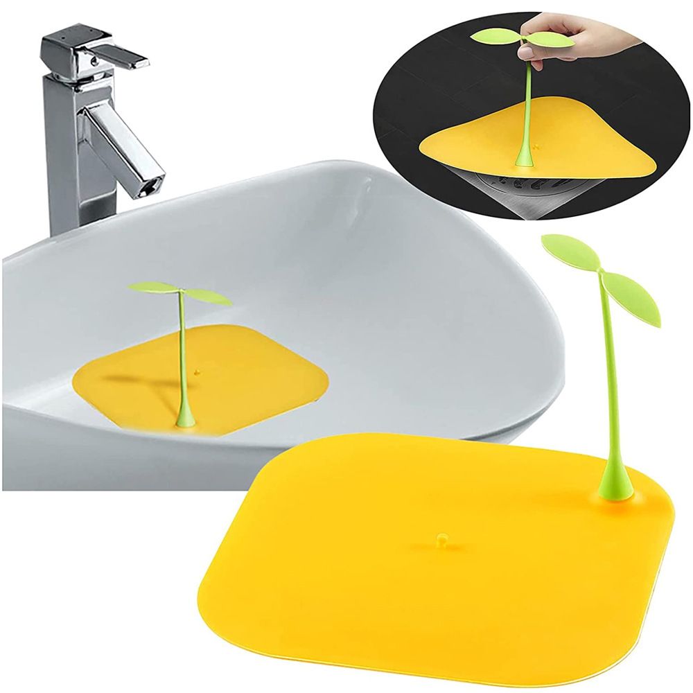 2 Pieces Sewer Anti-Odor Mat Deodorizing Drain Plugs for Kitchen, Cute , Silicone Bathtub Plug Floor Drain Cover for Bathroom