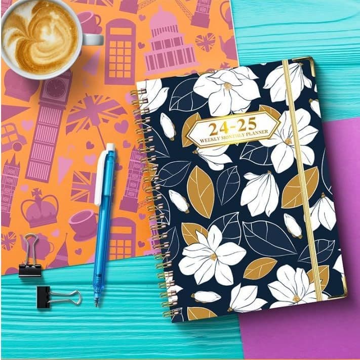 Planner 2024-2025 Academic Planner 6.4" x 8.5" Floral Theme Twin-Wire Binding